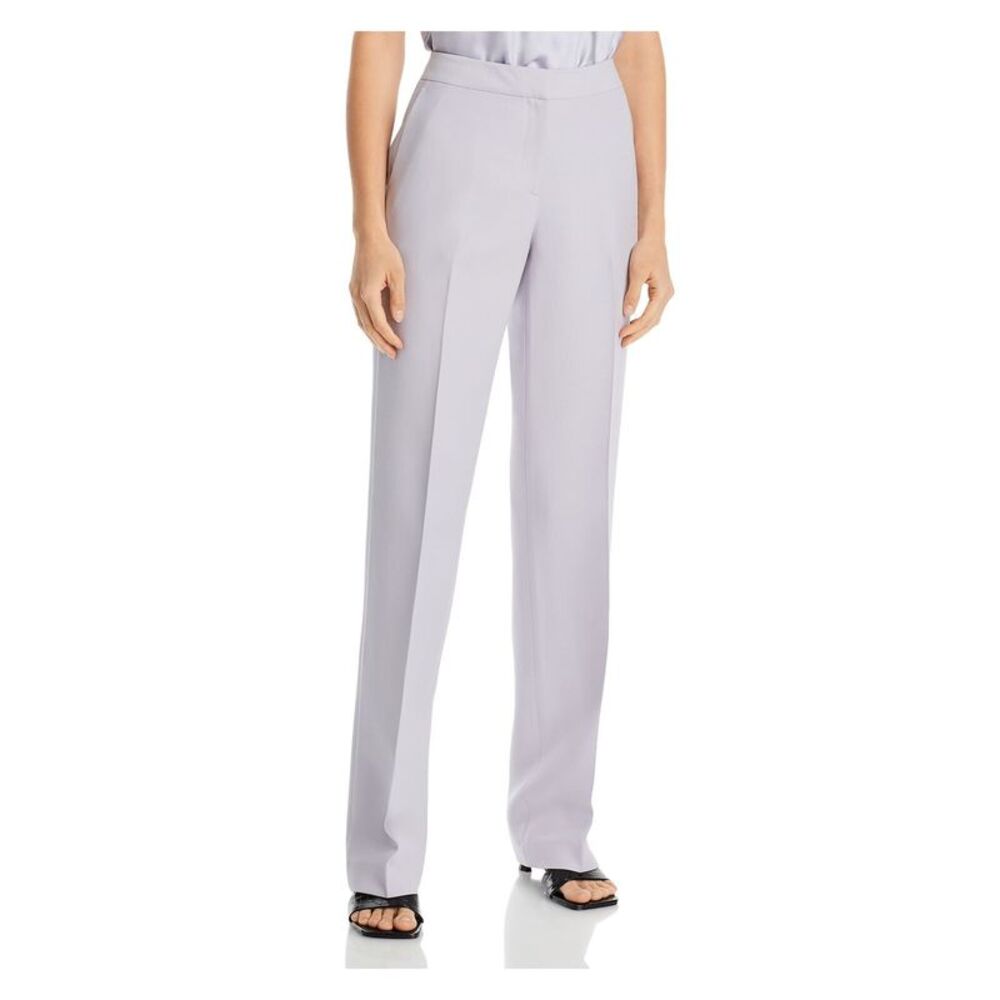 LAFAYETTE 148 NEW YORK Womens Purple Hook And Bar Closure Straight leg Pants 4